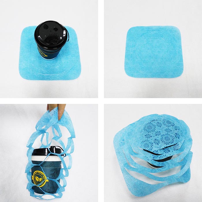 Folded disposable coffee cup holder